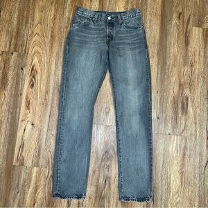 Levis 501 Jeans Mens 28x31 Premium Faded Black Button Fly Mid Rise